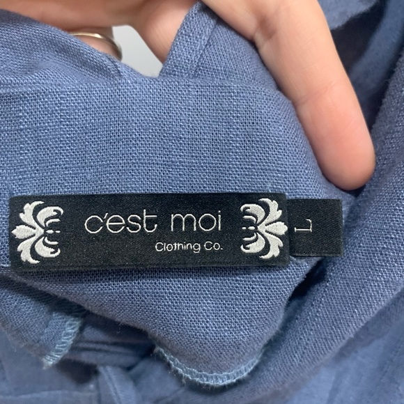 C’est Moi blue, button up dress. - Picture 6 of 8